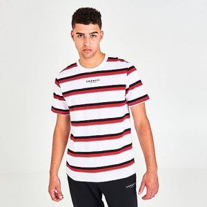Sonneti Men&apos;s London Multi Stripe T-Shirt in White/Black Size 2XL 100% Cotton - 5804957