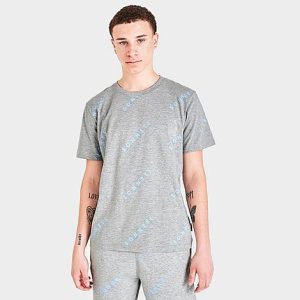 Sonneti Men&apos;s Allover Print T-Shirt in Grey/Grey Marl Size Large Cotton - 5804979