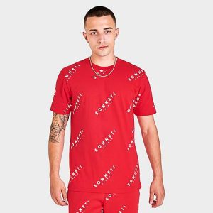 Sonneti Men&apos;s Allover Print T-Shirt in Red/Red Size Small Cotton - 5804929