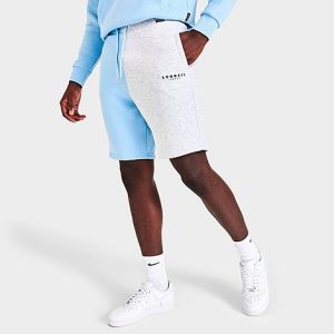 Sonneti Men&apos;s Split Colorblock Fleece Shorts in Blue/Grey/Light Heather Grey Size 2XL Cotton/Fleece - 5804969