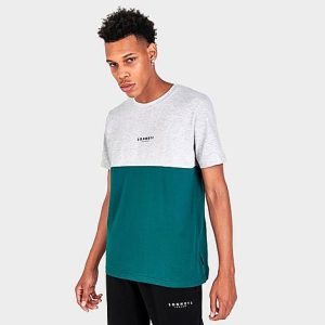 Sonneti Men&apos;s Split Short-Sleeve T-Shirt in Green/Cream Size XL - 5804998