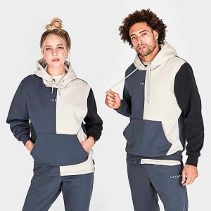 Sonneti London Split Colorblocking Hoodie in Blue/Ombre Size Small 100% Cotton - 5850767