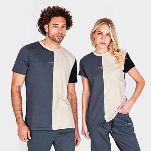 Sonneti Men&apos;s London Split Colorblock T-Shirt in Grey/Off-White/Ombre Size 2XL Cotton - 5850778