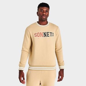 Sonneti Men&apos;s London Varsity Crewneck Sweatshirt in Beige/Oatmeal Size 3XL Cotton - 5850758