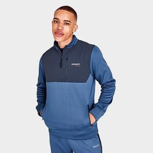 Sonneti Men&apos;s London Sport Dynasty Half-Zip Sweatshirt in Blue/Navy Blue Size 2XL - 5884209