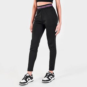 Siksilk Women&apos;s Tape Logo Leggings in Black/Black Size Medium Polyester/Silk - 5784063