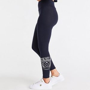 Siksilk Women&apos;s Varsity Leggings in Blue/Navy Size Small Cotton/Silk - 5821480