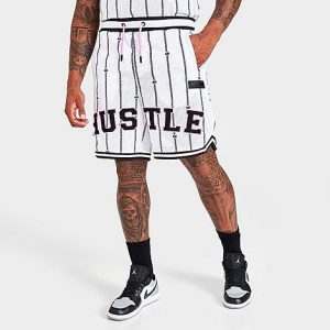 Supply And Demand Men&apos;s Hustle Script Basketball Shorts in White/White Size 2XL 100% Polyester - 5831650