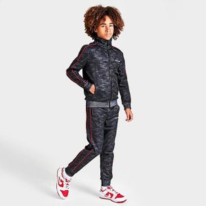 Supply And Demand Boys&apos; Retro Pipe Tracksuit in Camo/Black/Grey Camo Size XL Cotton/Polyester - 5830903