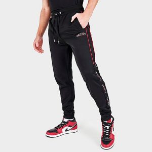 Supply And Demand Men&apos;s Stadium Track Jogger Pants in Black/Black Size XL 100% Polyester - 5811378