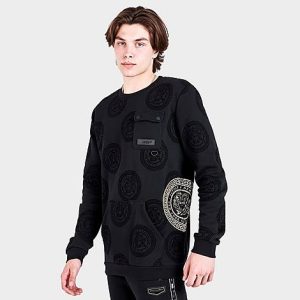 Supply And Demand Men&apos;s Frame Graphic Print Crewneck Sweatshirt in Black/Black Size Medium - 5811266
