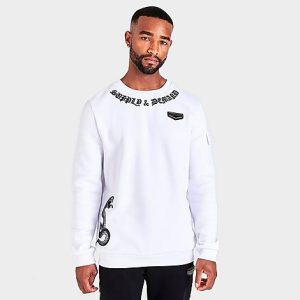 Supply And Demand Men&apos;s Venom Graphic Print Crewneck Sweatshirt in White/White Size 2XL - 5830194