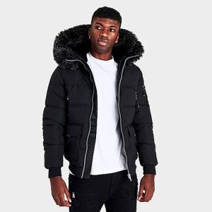 Supply And Demand Men&apos;s Orion Short Parka Jacket in Black/Black Size XL - 5851128