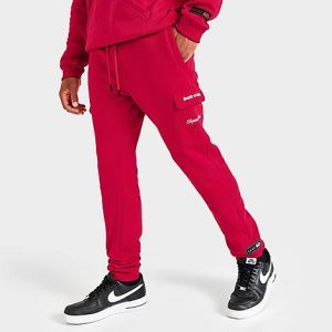 Supply And Demand Men&apos;s Marker Cargo Jogger Pants in Red/Red Size 2XL Cotton/Fleece - 5851184
