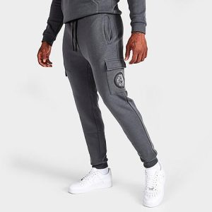 Supply And Demand Men&apos;s Mind Graphic Fleece Cargo Jogger Pants in Grey/Magnet Size 2XL - 5851164