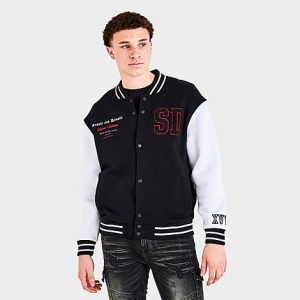 Finishline Men&apos;s Supply & Demand Varsity Club Jacket in Black/Black Size XL Cotton/Polyester - 5851148