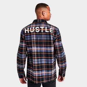 Supply And Demand Men&apos;s Hustle Plaid Shirt in Blue/Blue Size 2XL - 5851114