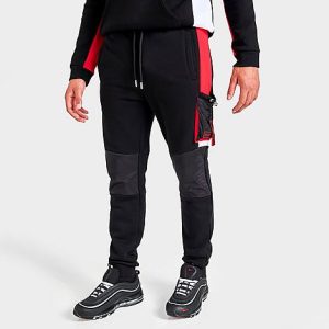 Supply And Demand Men&apos;s Flex Cargo Jogger Pants in Black/Black Size XL Polyester/Fleece - 5851153