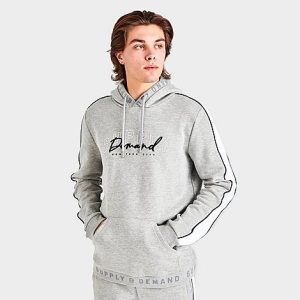 Supply And Demand Men&apos;s Wordmark Hoodie in Grey/Grey Size 2XL Fleece - 5851079