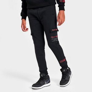Supply And Demand Boys&apos; Marker Cargo Jogger Pants in Black/Black Size XL Cotton/Fleece - 5851434