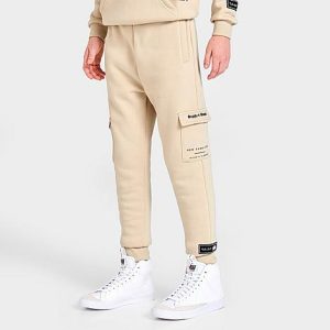 Supply And Demand Boys&apos; Marker Cargo Jogger Pants in Beige/Off-White/Stone Size XL Cotton/Fleece - 5851442