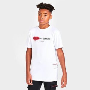 Supply And Demand Boys&apos; Marker Graphic Print Short-Sleeve T-Shirt in White/White Size XL - 5851422