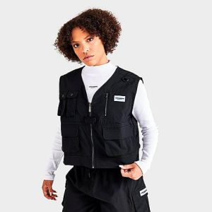 Supply And Demand Women&apos;s Utility Cargo Vest in Black/Black Size XL - 5831865