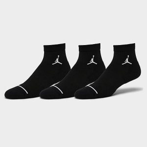 Jordan Everyday Max 3-Pack Ankle Socks in Black/Black Size Large Nylon/Polyester/Spandex - 8095064