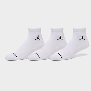 Jordan Everyday Max 3-Pack Ankle Socks in White/White Size Large Nylon/Polyester/Spandex - 8095066