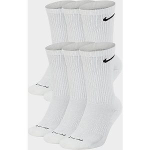 Nike Everyday Plus Cushioned Crew Training Socks (6-Pack) in White/White Size Small - 8205852