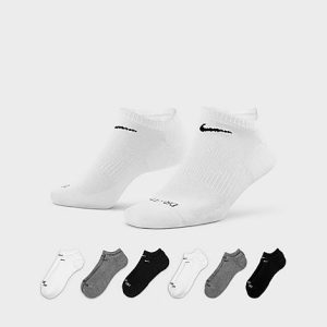 Nike Everyday Plus Cushioned No-Show Training Socks (6-Pack) in Black/White/Grey/White Size Small - 8203625