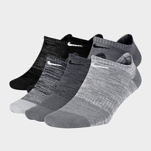 Nike Women&apos;s Everyday Lightweight No-Show Training Socks (6-Pack) in Black/Grey/Black Size Medium Knit - 8097186