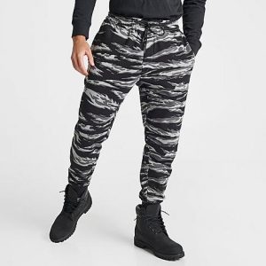 Timberland Men&apos;s Camo All-Over Print Jogger Pants in Black/Black Size 2XL - 5789576