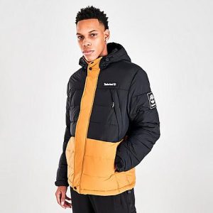 Timberland Men&apos;s Welch Mountain Puffer Jacket in Black/Black Size XL Cotton/Nylon/Polyester - 5738011