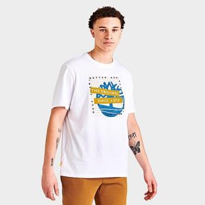 Timberland Men&apos;s Since 1973 Graphic T-Shirt in White/White Size 2XL 100% Cotton/Knit - 5829917
