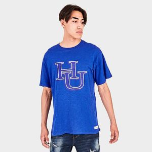 Mitchell And Ness Men&apos;s Hampton Pirates College Logo T-Shirt in Blue/Blue Size XL 100% Cotton - 5790684