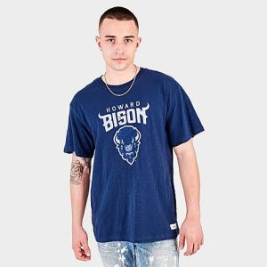 Mitchell And Ness Men&apos;s Howard Bison College Logo T-Shirt in Blue/Blue Size XL 100% Cotton - 5790664