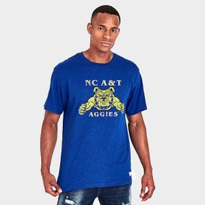 Mitchell And Ness Men&apos;s NC A & T Aggies College Big Logo T-Shirt in Blue/Navy Size XL 100% Cotton/Jersey - 5790674