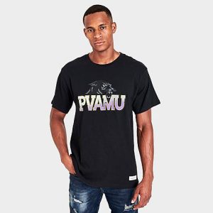 Mitchell And Ness Men&apos;s Prairie View A & M Panthers College Big Logo T-Shirt in Black/Black Size 2XL 100% Cotton/Jersey - 5790690
