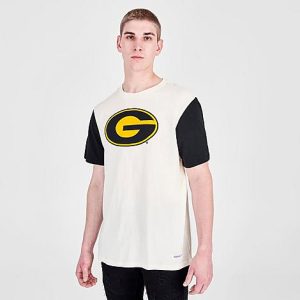 Mitchell And Ness Men&apos;s Grambling State Tigers College Color-Blocked T-Shirt in Off-White/White Size XL 100% Cotton - 5790599