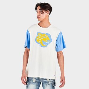 Mitchell And Ness Men&apos;s Southern University Jaguars College Color-Blocked T-Shirt in White/White Size XL 100% Cotton - 5790584