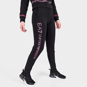 Emporio Armani Women&apos;s EA7 Fundamental Shorty Jogger Pants in Black/Black Size Large Cotton/Jersey - 5850938