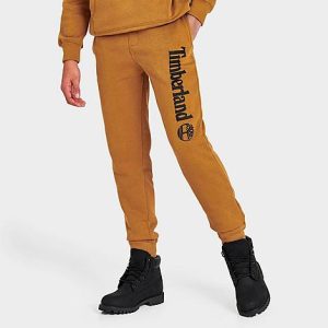 Timberland Kids&apos; Logo Jogger Pants in Brown/Wheat Size XL Fleece - 5884001