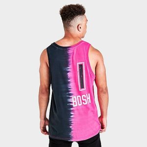 Mitchell And Ness Men&apos;s Miami Heat NBA Chris Bosh Tie-Dye Tank Top in Black/Pink/Black Size 2XL 100% Cotton/Jersey - 5804325