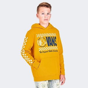 Vans Kids&apos; Thumbs Up Pullover Hoodie in Yellow/Golden Yellow Size XL Cotton/Polyester/Fleece - 5851522