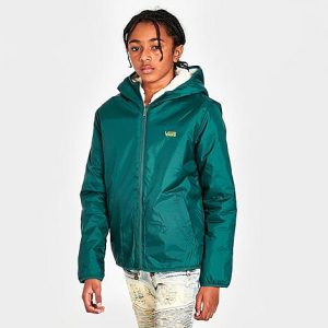 Vans Kids&apos; Harvard Sherpa Reversible Jacket in Green/White/Deep Teal Size XL - 5851514