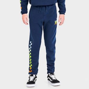Vans Kids&apos; Palm Coaster Fleece Jogger Pants in Blue/Dress Blues Size XL Cotton/Polyester/Fleece - 5808894