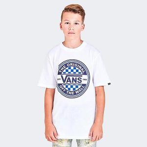 Vans Kids&apos; Seasonal Circle Graphic Logo T-Shirt in White/White Size Large 100% Cotton - 5808921