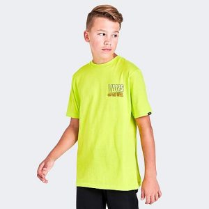 Vans Kids&apos; Palm Coaster T-Shirt in Yellow/Lime Punch Size XL 100% Cotton - 5851467