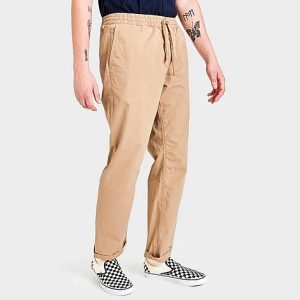 Vans Men&apos;s Range Relaxed Elastic Pants in Brown/Khaki Size Medium Cotton - 5809002